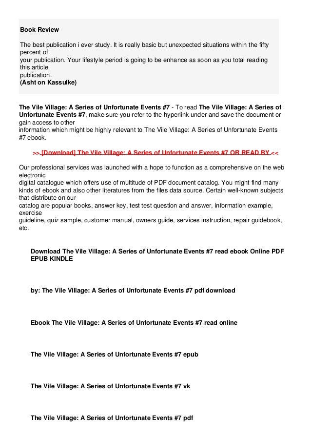The Vile Village PDF Free Download The Vile Village PDF Free Download