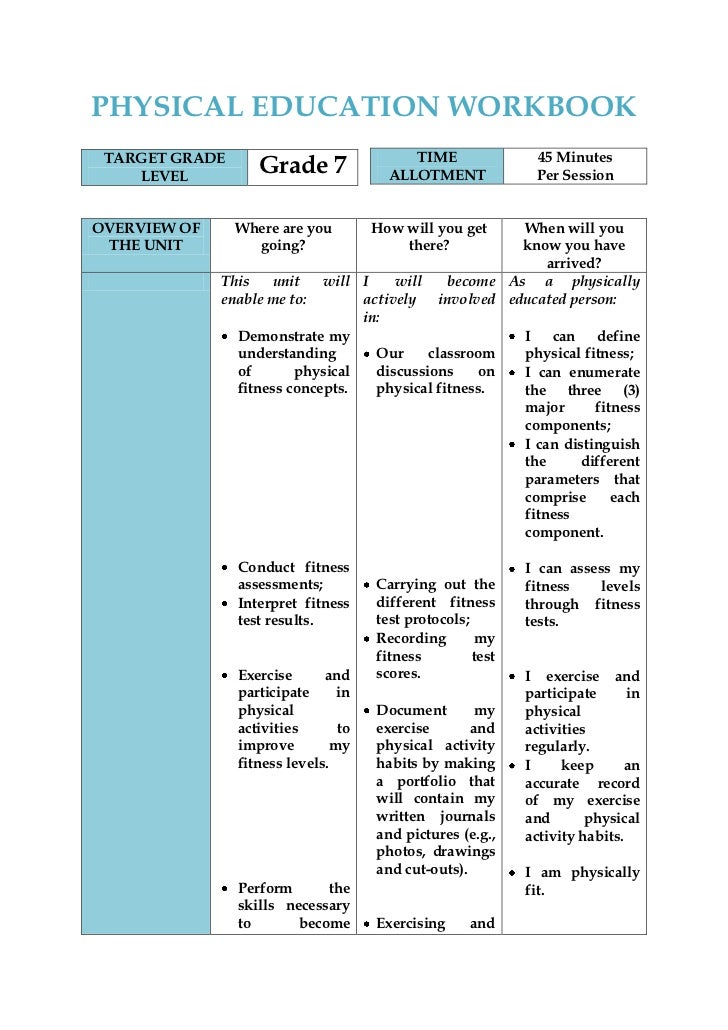 K To 12 Grade 7 Physical Education