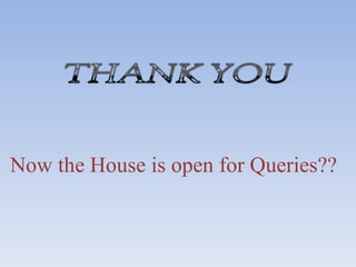 Now the House is open for Queries?? 