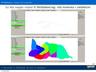 NetNumberin: output del comando

       Le due mappe output di NetNumbering: rete numerata e sottobacini




                                                                          65

S. Franceschi, L. Perathoner, M. Toro, G. Formetta
17 marzo 2013
 