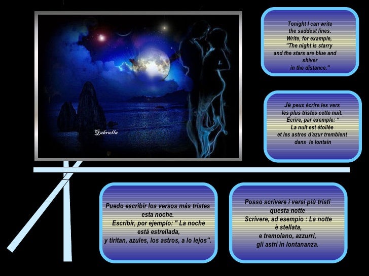 Posso Scrivere I Versi Più Tristi Questa Notte P. neruda puedo escribir