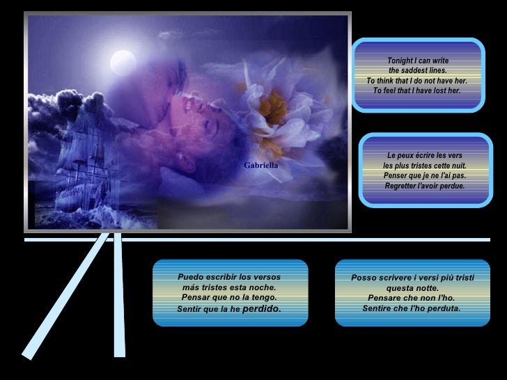 Posso Scrivere I Versi Più Tristi Questa Notte Posso Scrivere I Versi Più Tristi Questa Notte