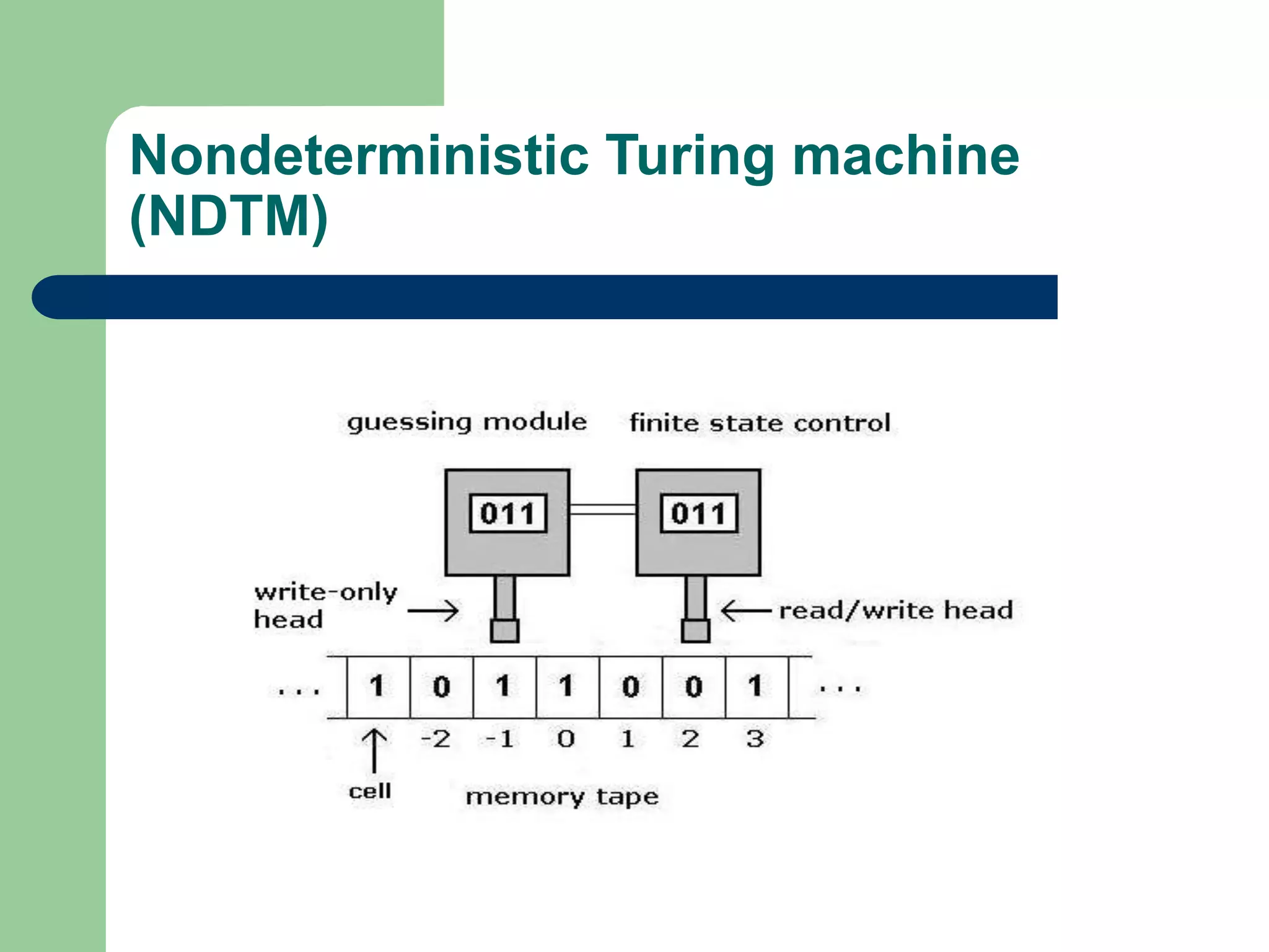 Nondeterministic Turing machine
(NDTM)
 