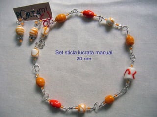 Set sticla lucrata manual 20 ron 