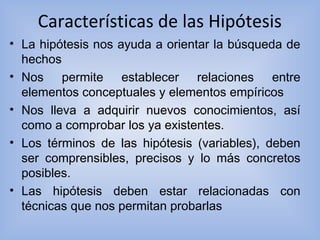 Hipótesis Variables