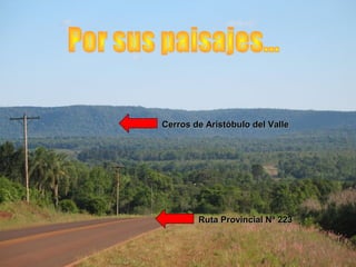 Cerros de Aristóbulo del Valle




        Ruta Provincial Nº 223
 