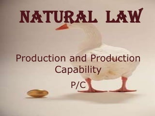 Production and Production
Capability
P/C
Natural Law
 