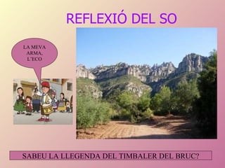 REFLEXIÓ DEL SO L’ECO LA MEVA ARMA, L’ECO SABEU LA LLEGENDA DEL TIMBALER DEL BRUC? 