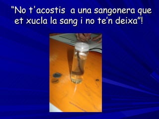“ No t'acostis  a una sangonera que et xucla la sang i no te’n deixa”!  