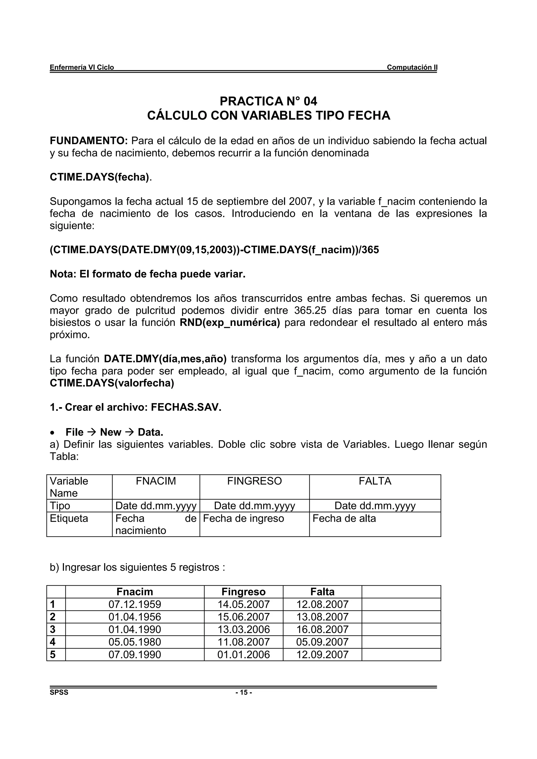 P R A C T I C A A P R S E M A N A