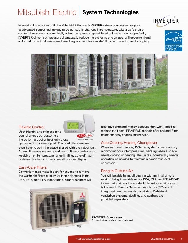 mitsubishi ductless mini split brochure