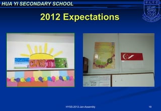 HUA YI SECONDARY SCHOOL

            2012 Expectations




                    HYSS-2012-Jan-Assembly   18
 