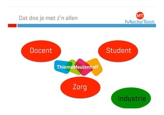 Dat doe je met z’n allen




    Docent                  Student



                     Zorg
                               Industrie
 