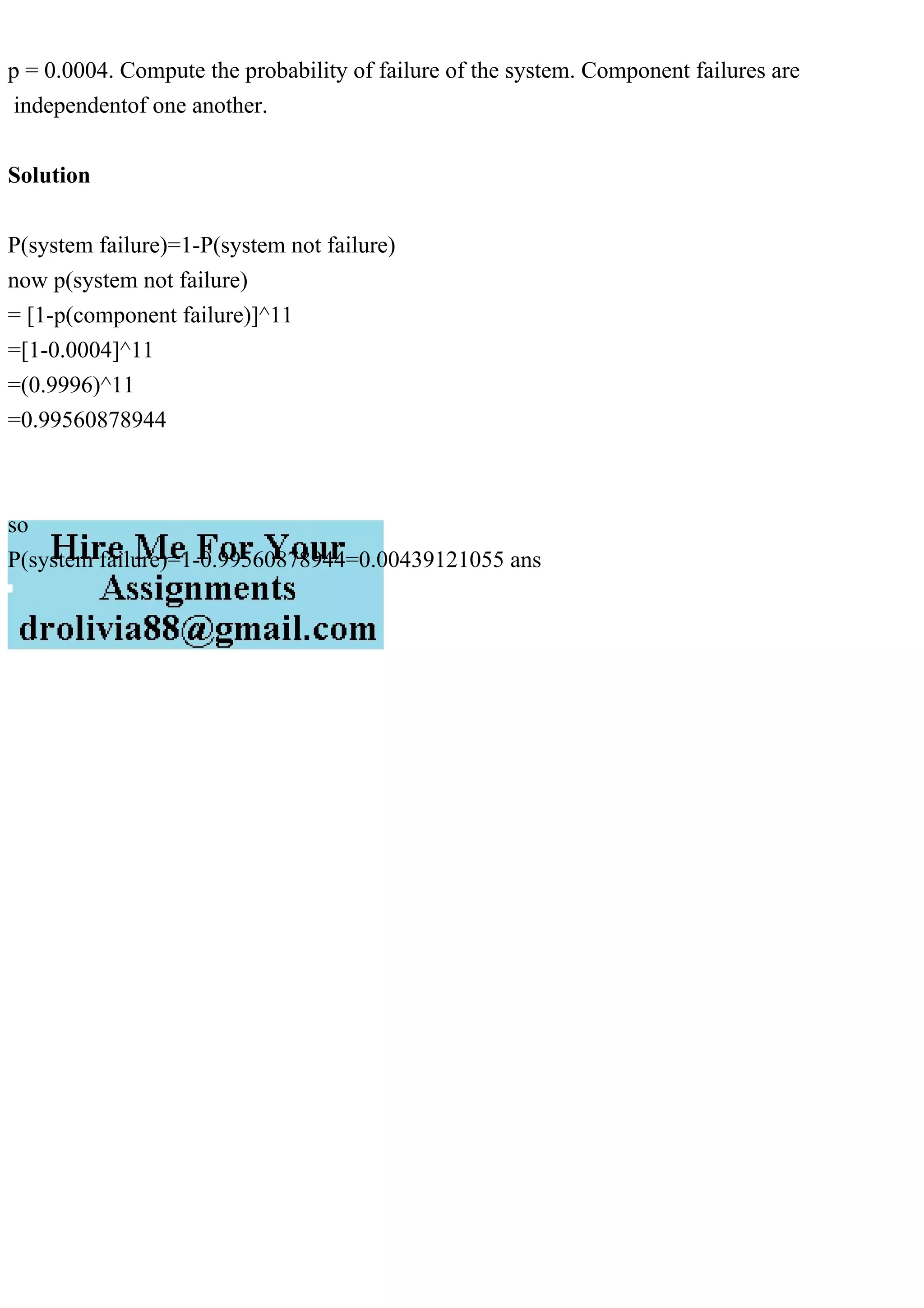 p = 0.0004. Compute the probability of failure of the system. Compon.pdf