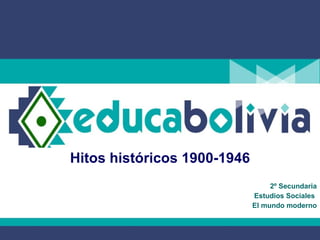 Hitos históricos 1900-1946 2º Secundaria Estudios Sociales  El mundo moderno 