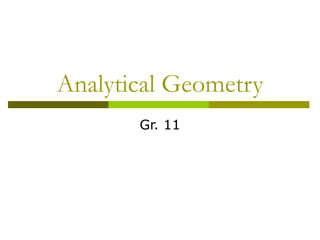 Analytical Geometry Gr. 11 