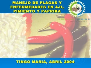 MANEJO DE PLAGAS Y ENFERMEDADES EN AJI, PIMIENTO Y PAPRIKA TINGO MARIA, ABRIL 2004 