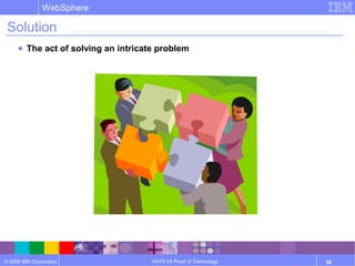 © 2006 IBM Corporation
WebSphere
HATS V6 Proof of Technology 50
Solution
● The act of solving an intricate problem
 