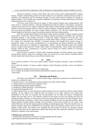 A cross sectional and comparative study of attitudes in undergraduate ...