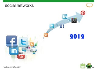 social networks




twitter.com/bjunior   11
 