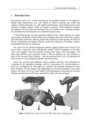 Using Dynamic Simulation in the Development of Construction Machinery | PDF