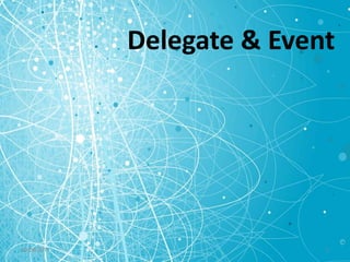 Delegate & Event 1 20/03/2011 