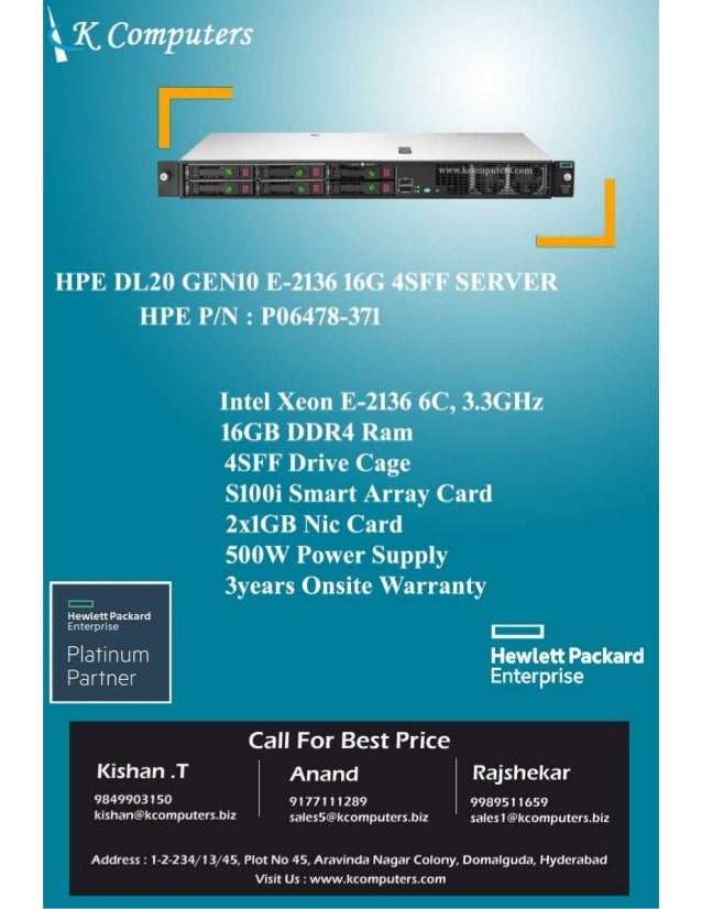 GigE 1-Weg 1 x Xeon E-2136 3.3 GHz HPE ProLiant DL20 Gen10 Performance SATA - kein HDD RAM 16 GB 2.5 Monitor: keiner Server Hot-Swap 6.4 cm Matrox G200 Rack-Montage 1U 