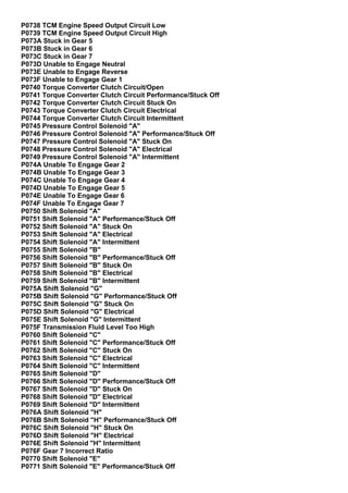 Production Code For Powertrain Controller Software Symbol OBD2 Powertrain Code List (P0700- P0799) | PDF