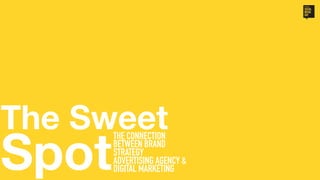 The SweetTHE CONNECTION
STRATEGY
BETWEEN BRAND
SpotDIGITAL MARKETING
ADVERTISING AGENCY &
 