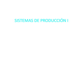 SISTEMAS DE PRODUCCIÓN I
 