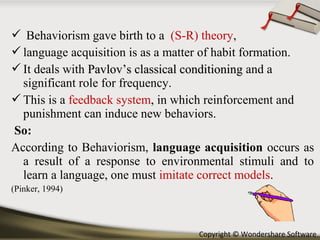 old and new theories of first language acquisition | PPT
