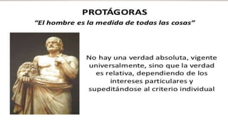 EL HOMBRE ES LA MEDIDA DE TODAS LAS COSAS.
 