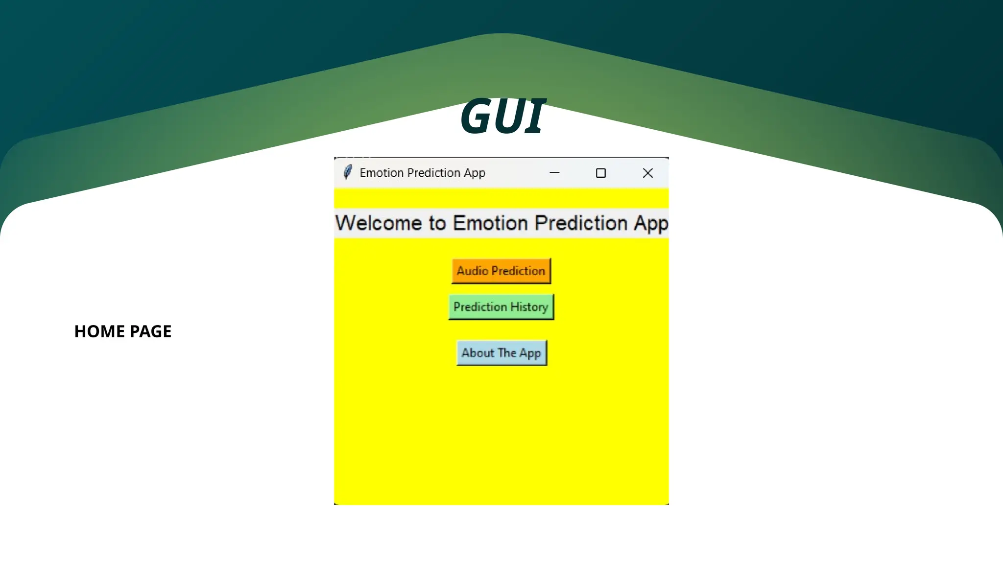 GUI
HOME PAGE
 