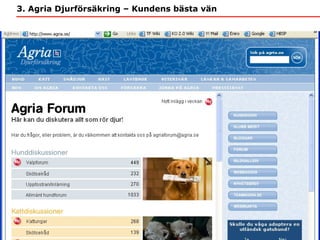 3. Agria Djurförsäkring – Kundens bästa vän 