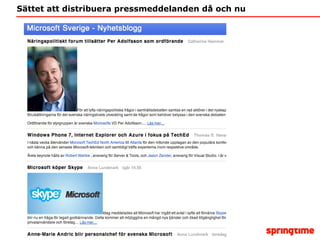 Sättet att distribuera pressmeddelanden då och nu 