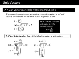 A level Maths Pure 1 Chapter 11.1 Vectors | PDF