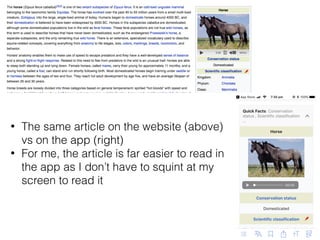 • The same article on the website (above)
vs on the app (right)
• For me, the article is far easier to read in
the app as I don’t have to squint at my
screen to read it
 