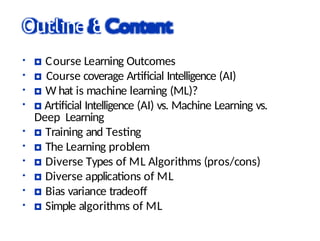 Introduction to Machine Learning and Deep Learning | PPTX