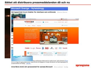 Sättet att distribuera pressmeddelanden då och nu 