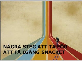 NÅGRA STEG ATT TA FÖR ATT FÅ IGÅNG SNACKET 