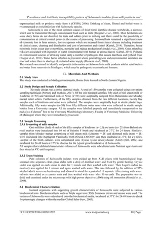 Prevalence and Antibiotic sensitivity pattern of Salmonella isolates ...