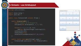JAVA Interfaz gráfica (GUI) | PPTX