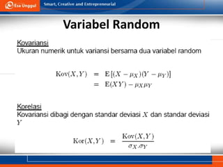 Variabel Random Random variabel Variabel diskrit dan kontinu.ppt