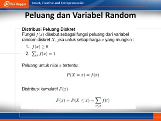 Variabel Random Random variabel Variabel diskrit dan kontinu.ppt