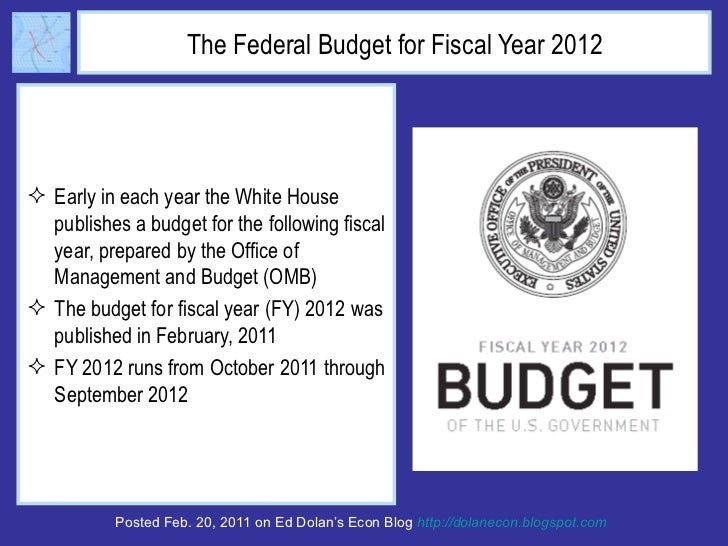 The Federal Budget for Fiscal Year 2012 <ul><li>Early in each year the White House publishes a budget for the following fi...