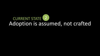 2CURRENT STATEAdoption is assumed, not crafted