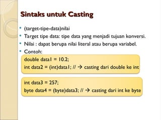 Pertemuan java 2 Pemograman Oriented Object | PPT