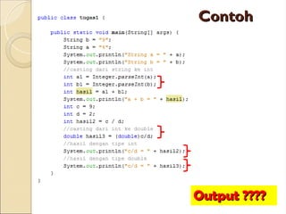 Pertemuan java 2 Pemograman Oriented Object | PPT