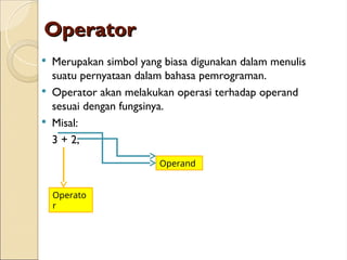 Pertemuan java 2 Pemograman Oriented Object | PPT