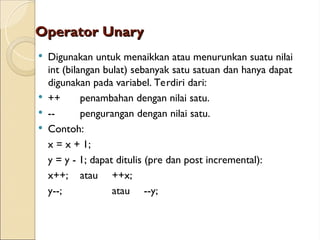 Pertemuan java 2 Pemograman Oriented Object | PPT